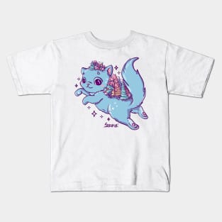 Magical forest cat is wild child of the woods Kids T-Shirt